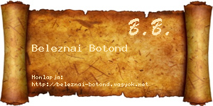Beleznai Botond névjegykártya